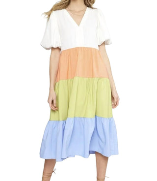 Entro - Colorblock Midi Dress