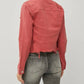 Risen - Full Size Raw Hem Button Up Cropped Denim Jacket Plus Size