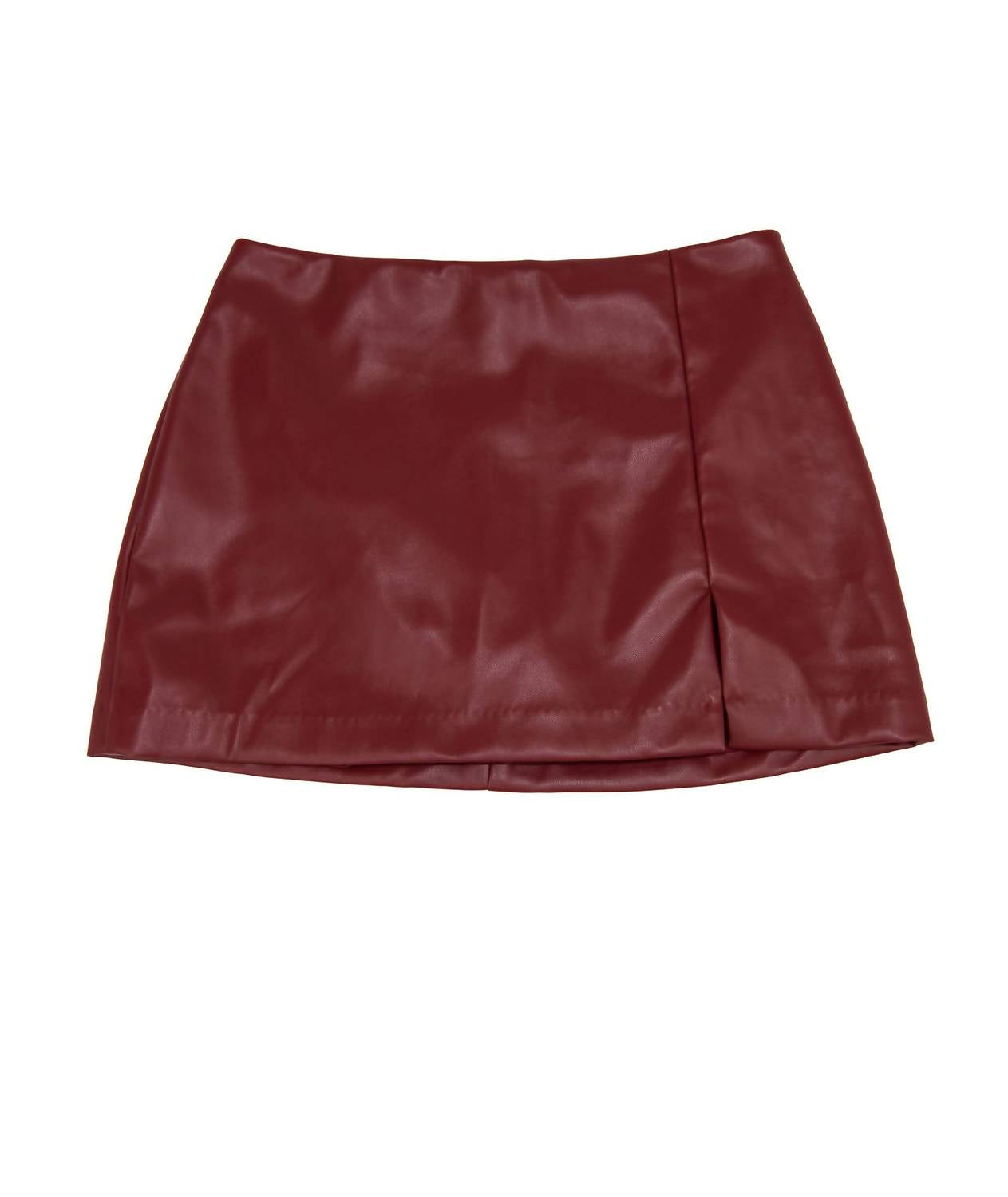 8Apart - Junior Women's Paula Vegan Leather Skirt With Slit