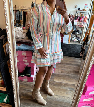 Entro - Striped Midi Dress