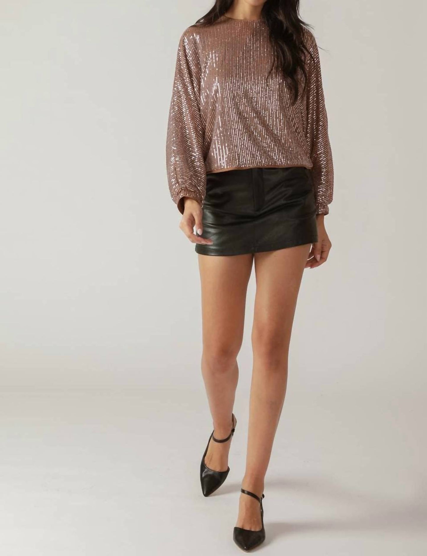 Flying Tomato - Sequin Long Sleeve Top