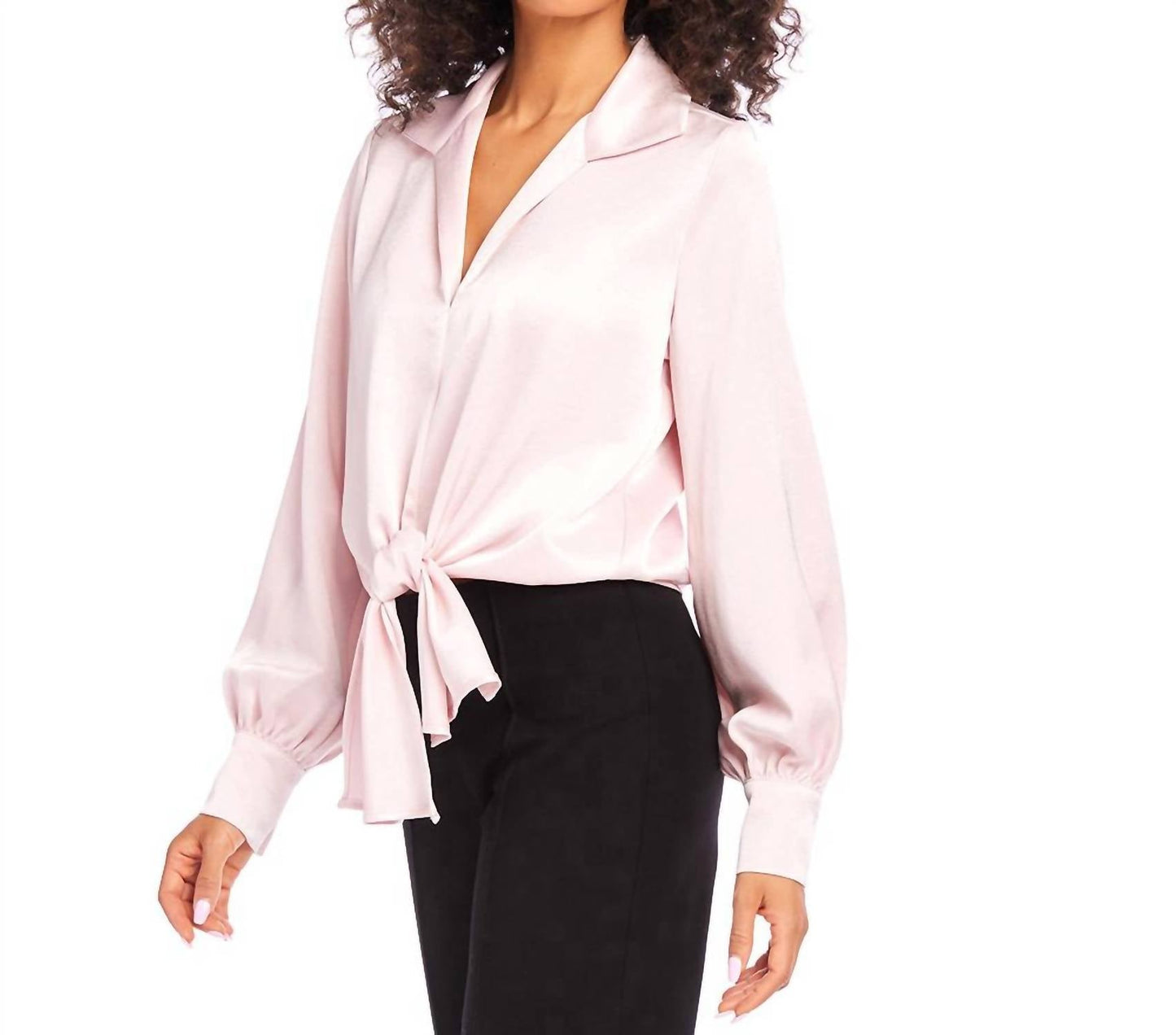 Karen Kane - Satin Tie Front Top