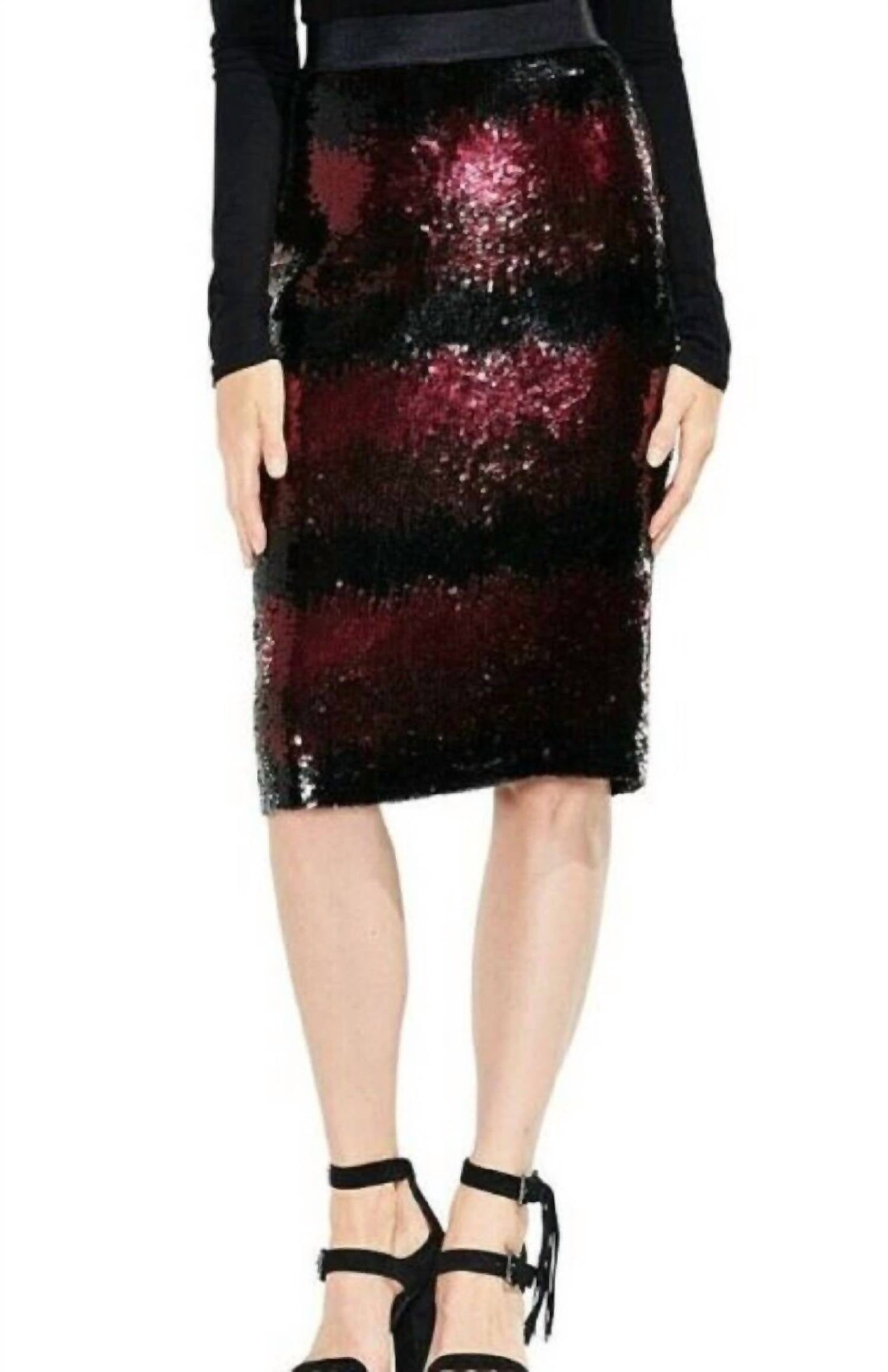 Vince Camuto - Ombre Stripe Sequin Lined Pencil Skirt