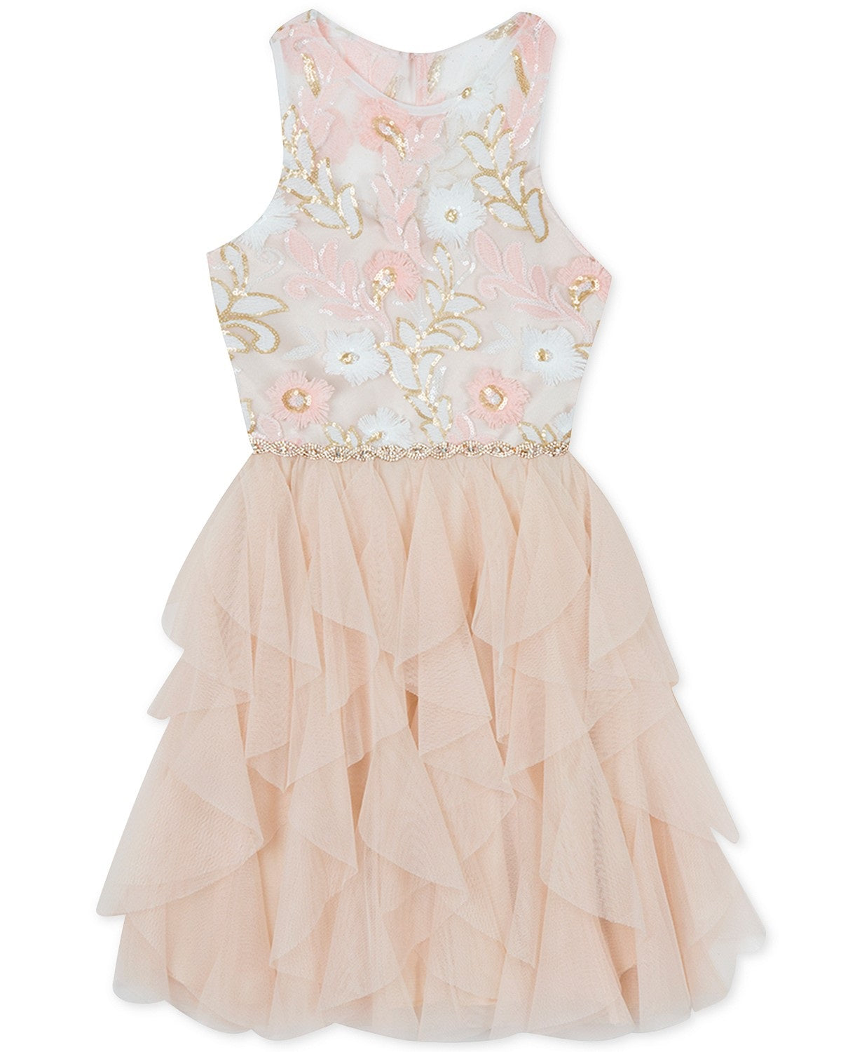 Rare Editions Big Girls Sequin Embroidered Dress Pink Size 12"