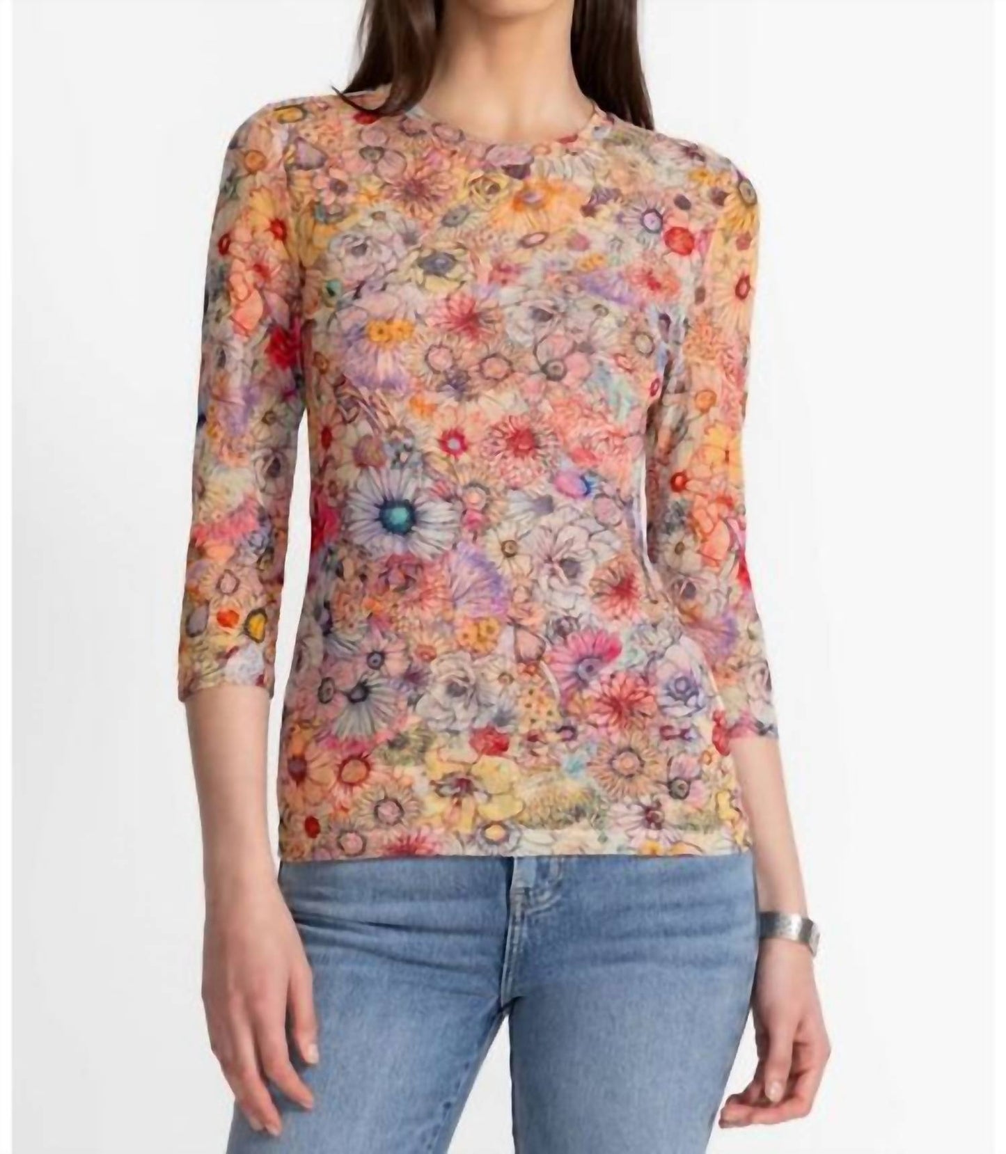 Johnny Was - NATALIE 3/4 MESH TEE