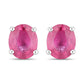 0.60 Carat Genuine Ruby 14K White Gold Earrings