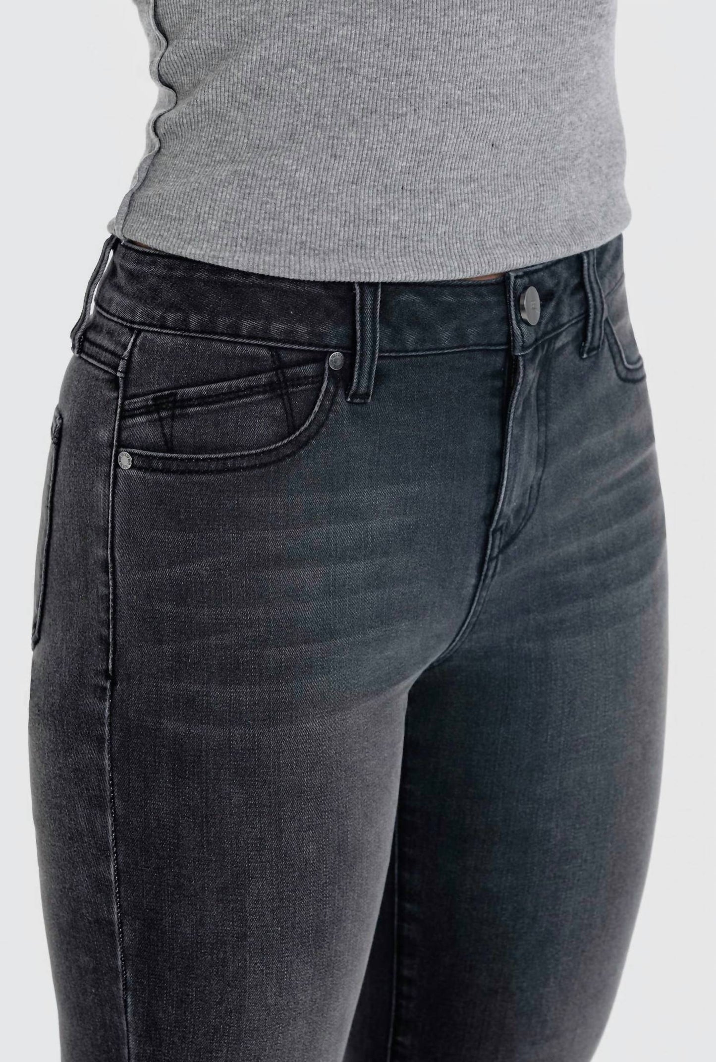 1822 Denim - Hi-low Fray Hem Ankle Boot Jean