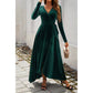 Supreme Fashion - V Neck Velvet Maxi Dress