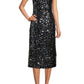 Donna Morgan - Mock Neck Sequin Open Back Party Dress