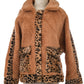 Anarchy Street - Women's Leopard Print And Sherpa Jacket