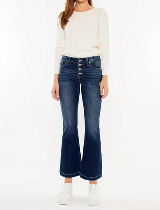 Kancan - Petite Mid-rise Flare Jean