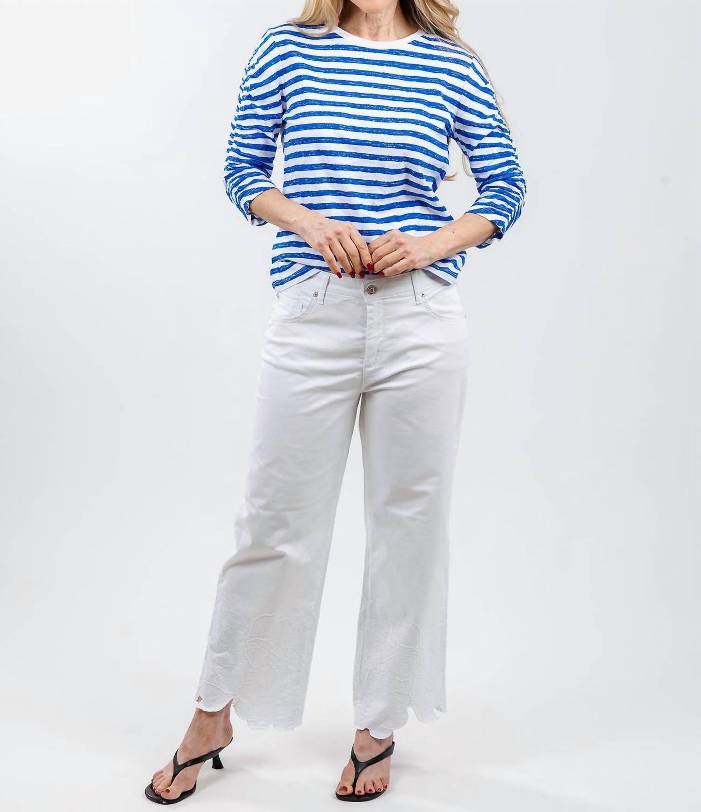 Mac - Chiara Crop Flower Pants