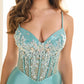 Ellie Wilde - Beaded Stretch Knit Corset Mermaid Gown