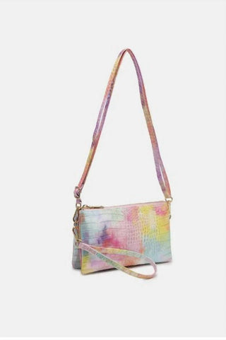 Jen & Co. - Women's Crocodile Leather Tie Dye Crossbody Bag