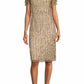 Aidan Mattox - Beaded Sequin Crew Neck Short Sleeve Dress