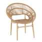 Cyril Outdoor Wicker Papasan Style Dining Chair with Teak Finished Legs - Set of 2