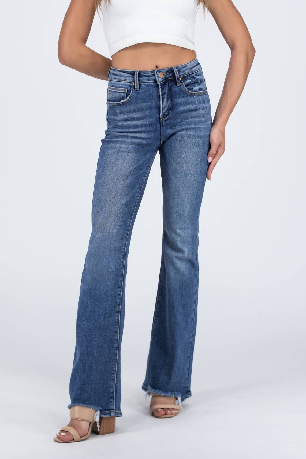 Risen - Must Have You High-Rise Tummy Control Flare Denim Jeans
