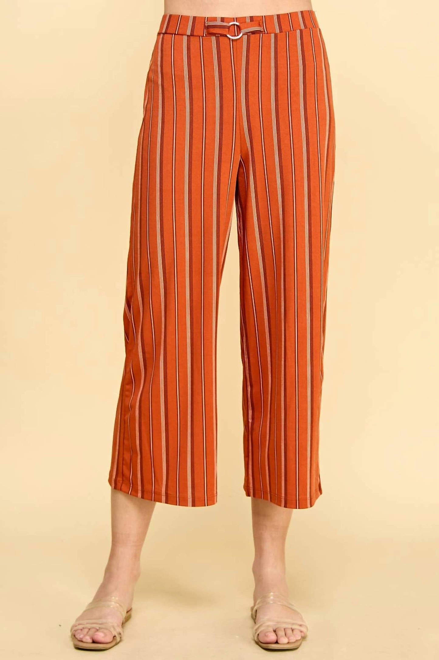 Bebop - High Waist Cropped Striped Pants