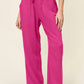 Double Take - Texture Drawstring Straight Pants