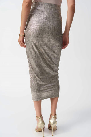 Joseph Ribkoff - Foiled Draped Pencil Skirt