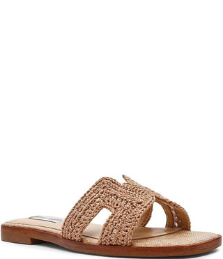 Steve Madden - Women's Hadyn-m Macrame Woven Flat Slide Sandals