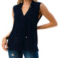 Ariella - Sleeveless V Neck Top With Tie Detailed Neck