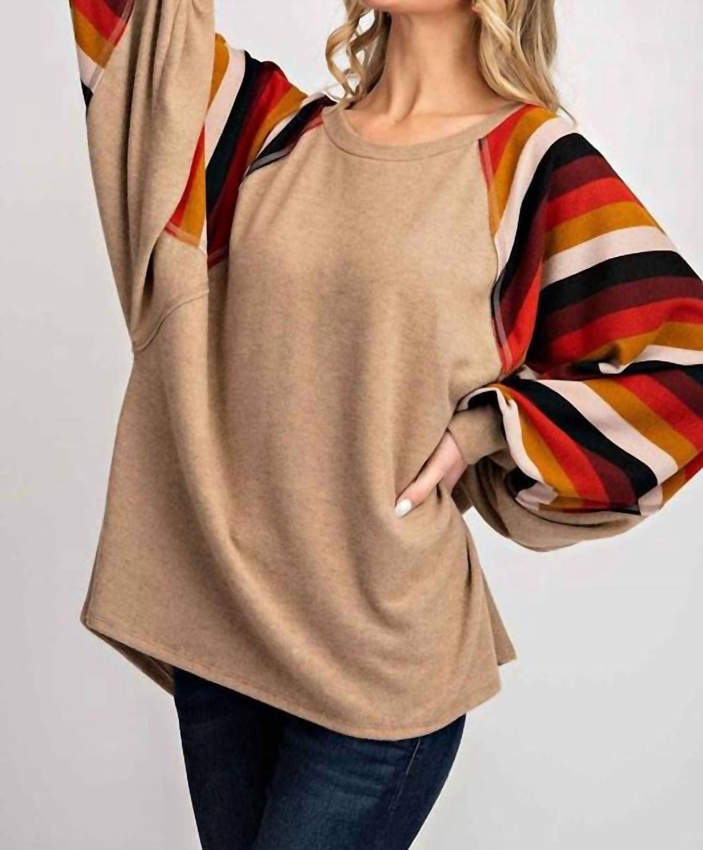 143 Story - Balloon Sleeve Crew Top