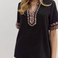Entro - Leopard Accent Short Sleeve Blouse