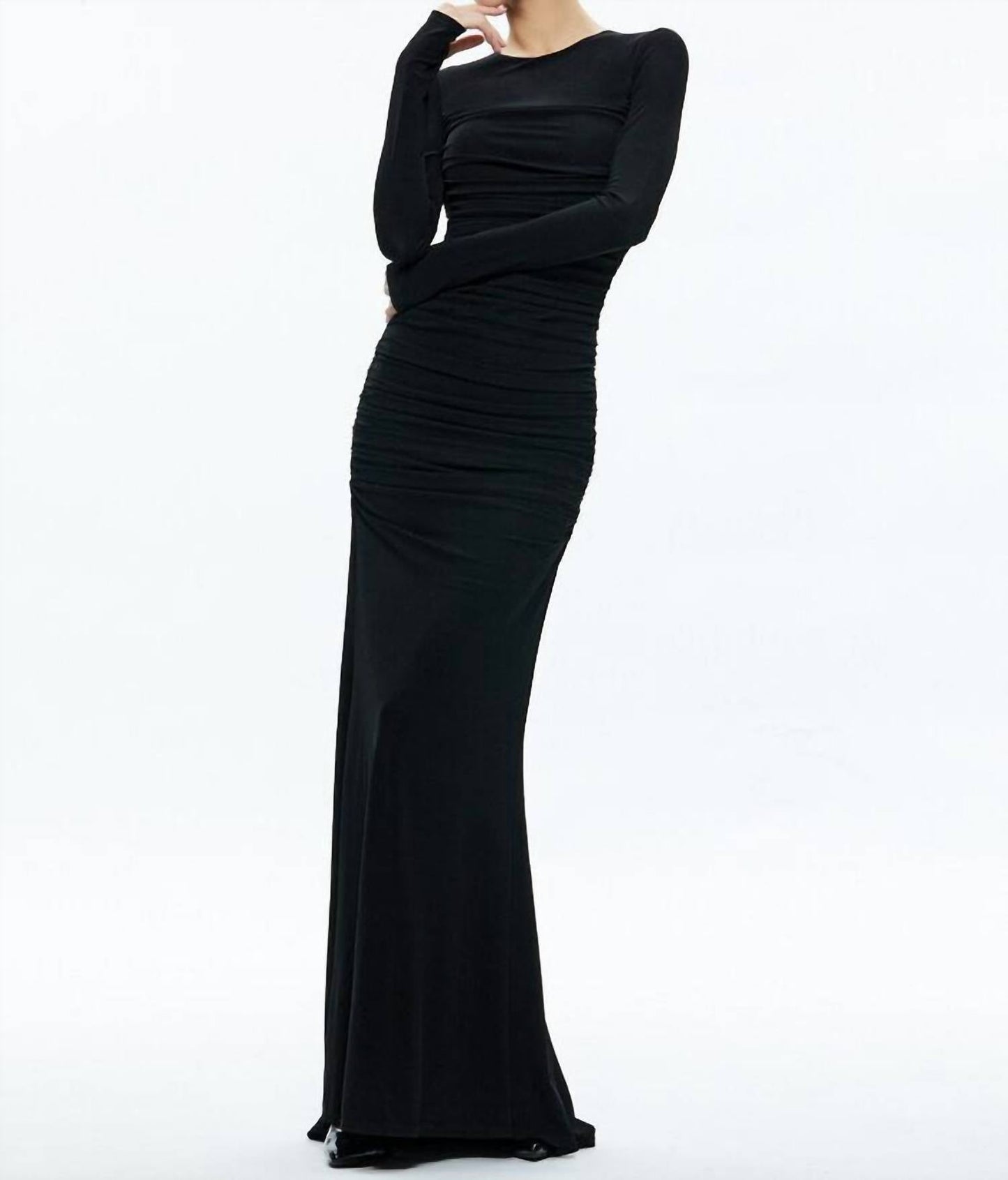 Alice + Olivia - Katherina Long Sleeve Ruched Maxi Dress