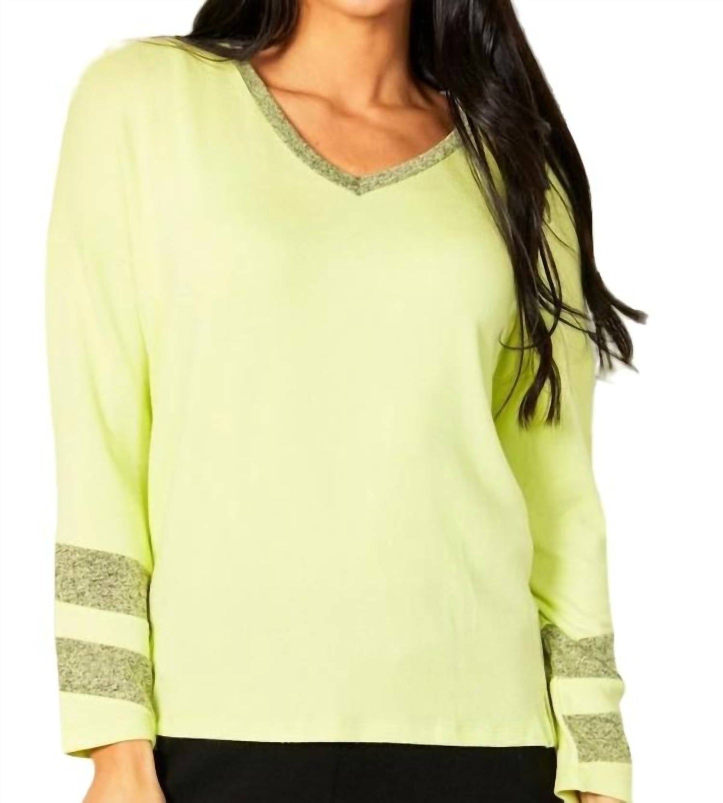 French Kyss - Long Sleeve Love V-Neck Top