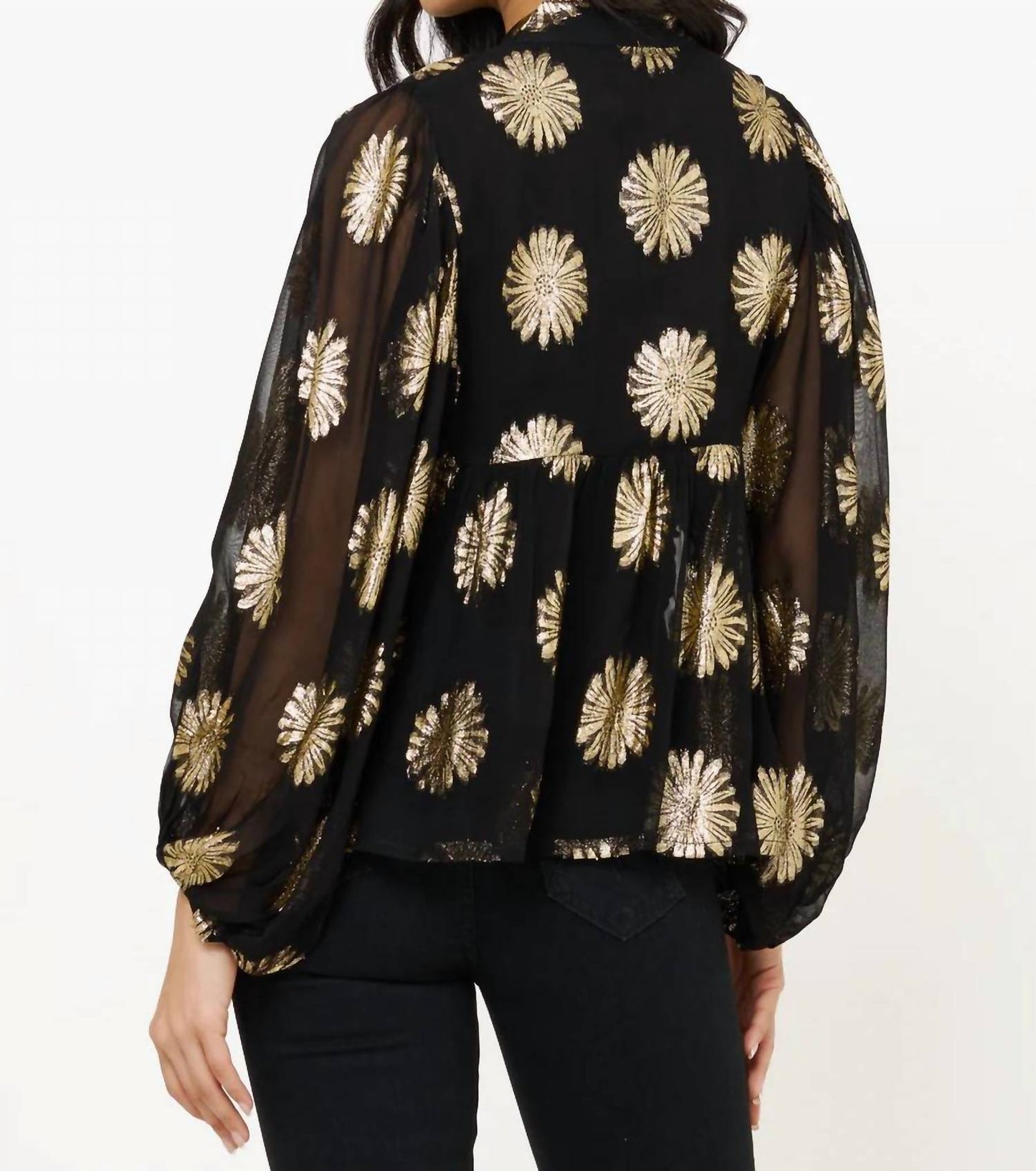 Oliphant - Mandarin Balloon Floral Top