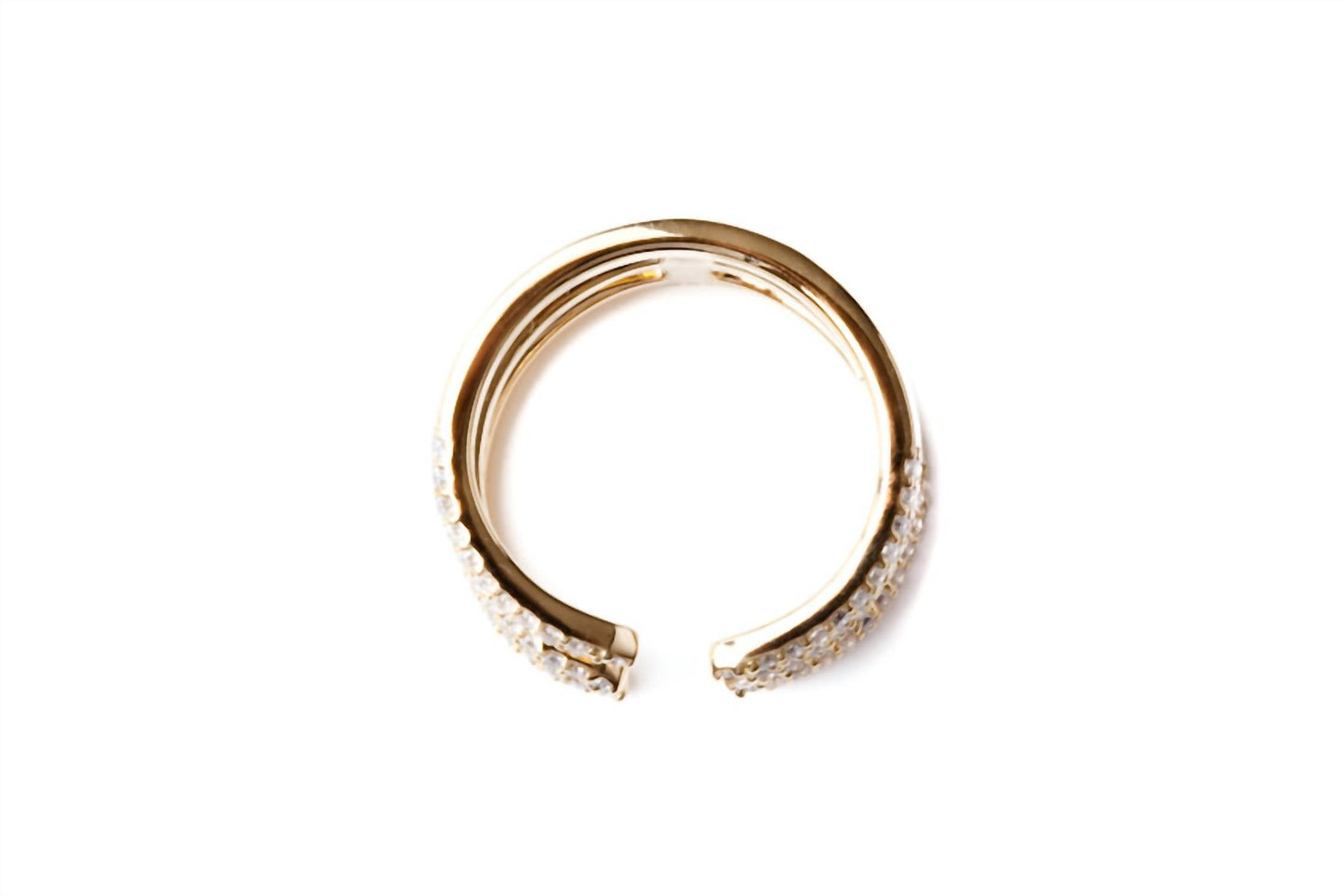 Avenue Chic - Women's Three Line Cz Cuff Ring