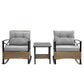 3pcs Rocking Rattan Set - Grey