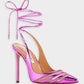 Aquazzura - Unfaithful Metallic Leather Ankle-tie Pumps 105