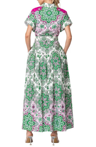 Ciebon - Rosalyn Floral Printed Midi Shirt Dress