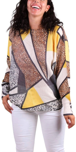Gigi Moda - Daria Abstract Leopard Print Batwing Sweater