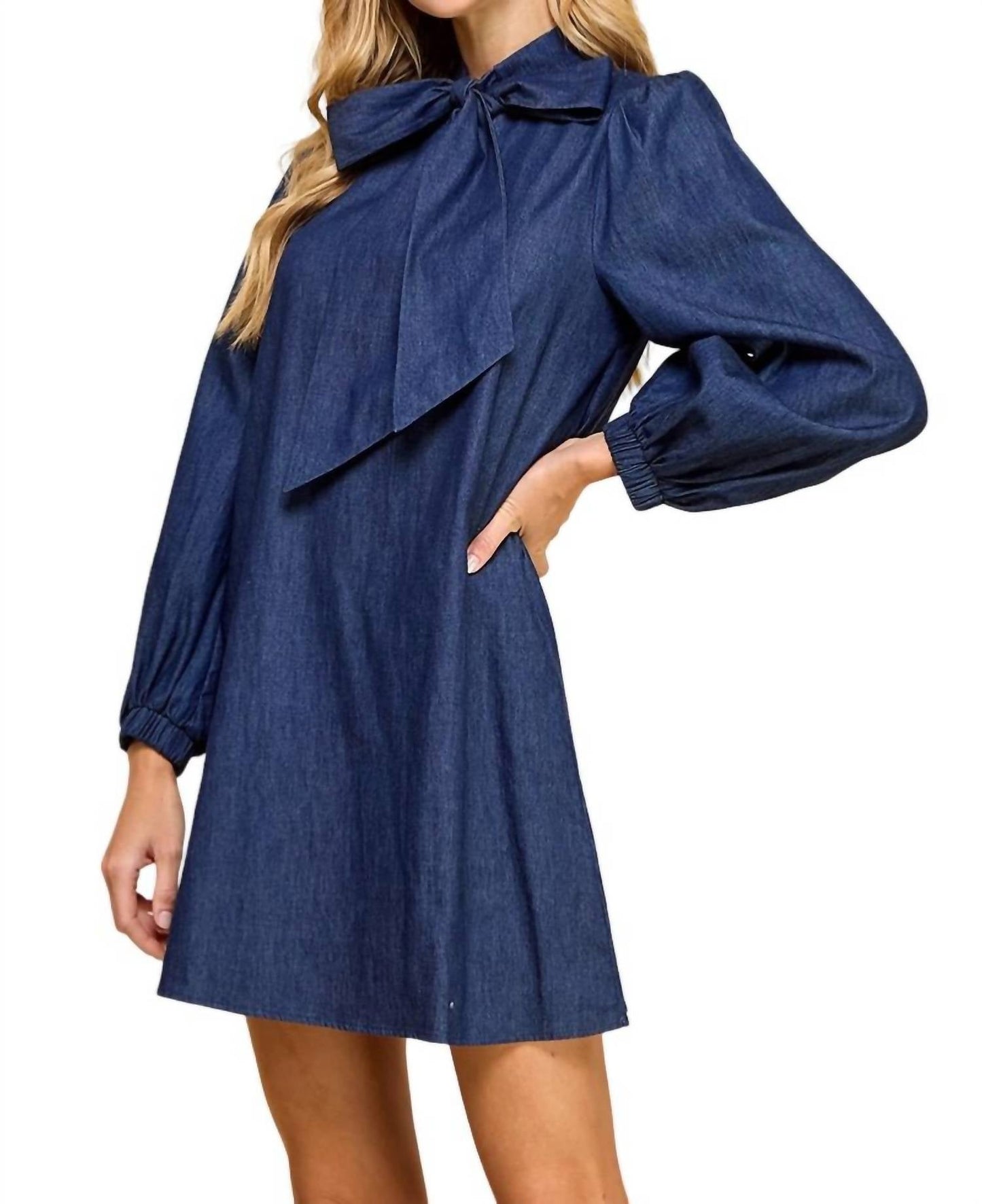 Tcec - Bow Tie Denim Mini Dress