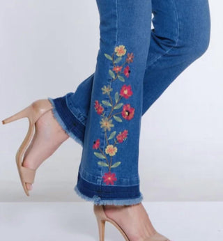 Multiples - Bootcut Embroidered Jeans