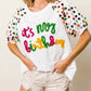 Trendsi - BiBi Metallic Letter Spangle Raglan Puff Sleeve Top