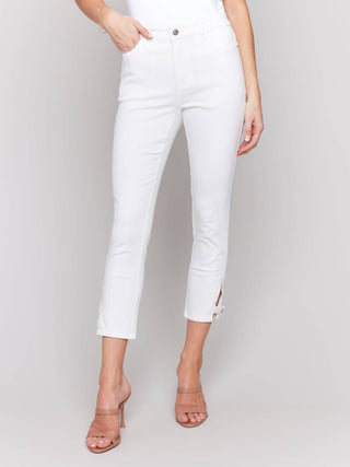 Charlie B - Side Tab Slim Cropped Pants