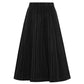 Theo The Label - Women's Theia Striped Taffeta Pleated Midi Skirt