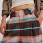 Free People - Buckle Back Plaid Bold Trousers
