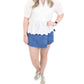Entro - Eyelet Detail Peplum Top