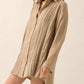 Promesa - Free To Be Pleated Lace-trim Mini Shirt Dress