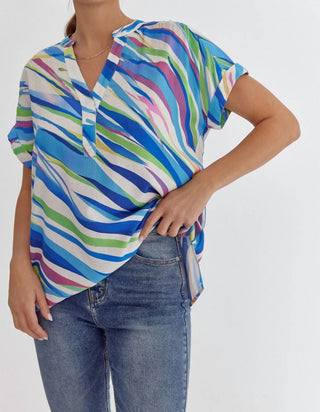 Entro - Tiger V-Neck Top
