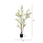 Lifelike Artificial Olive Tree With Plastic Pot For Home Living Room Decor - Green Leaves