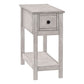 Accent End Table, 2 Tier, Narrow, Lamp, Storage Drawer, Charming Design