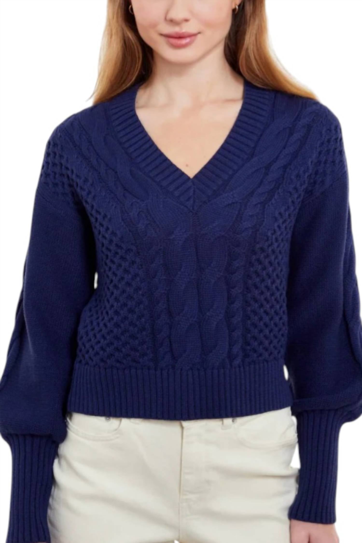 &Isla - Anna Cable V-neck Sweater