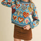 &Merci - Heart Pattern Pullover Sweater