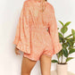 Double Take - Printed Flare Sleeve Surplice Romper